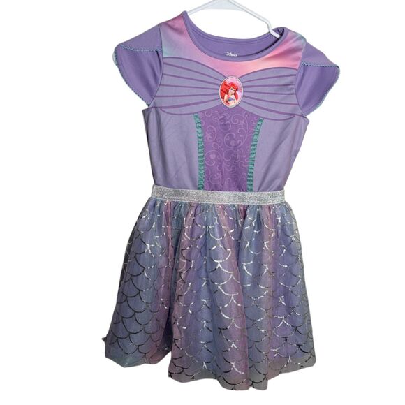 Disney Princess Dress Girl's 7/8 Purple Ariel Little Mermaid Tutu Costume - Picture 1 of 8